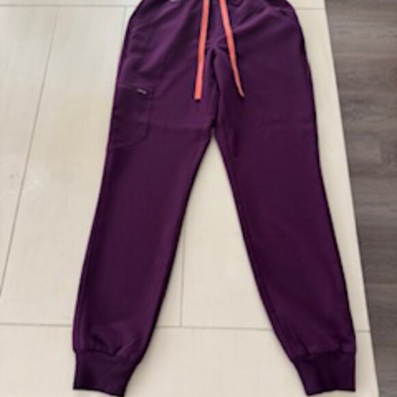 Figs Women's Deep Purple Zamora High Waisted Jogger Scrub Pants - XS Deep Purple - Picture 3 of 3